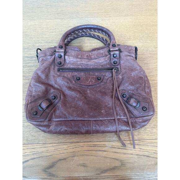 Balenciaga Vintage Motorcycle Bag Chocolate Brown First Two-Way City Strap Gone - Picture 1 of 17